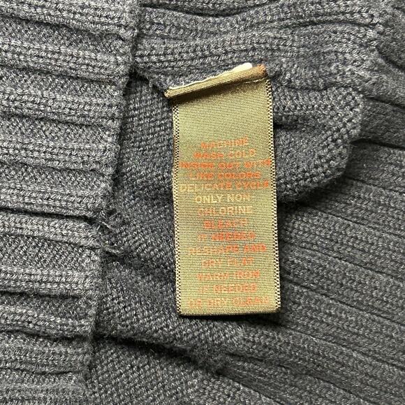 Perry Ellis Sweater Mens Medium Navy Mock Neck 1/4 Zip Long Sleeve Pullover - Picture 7 of 7
